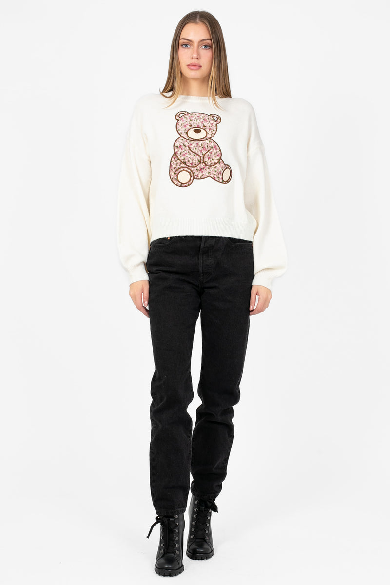 Rosie Corduroy Bear Sweater - honey
