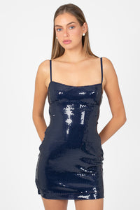 Ines Sequin Mini Dress - honey