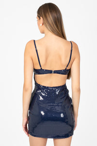 Ines Sequin Mini Dress - honey