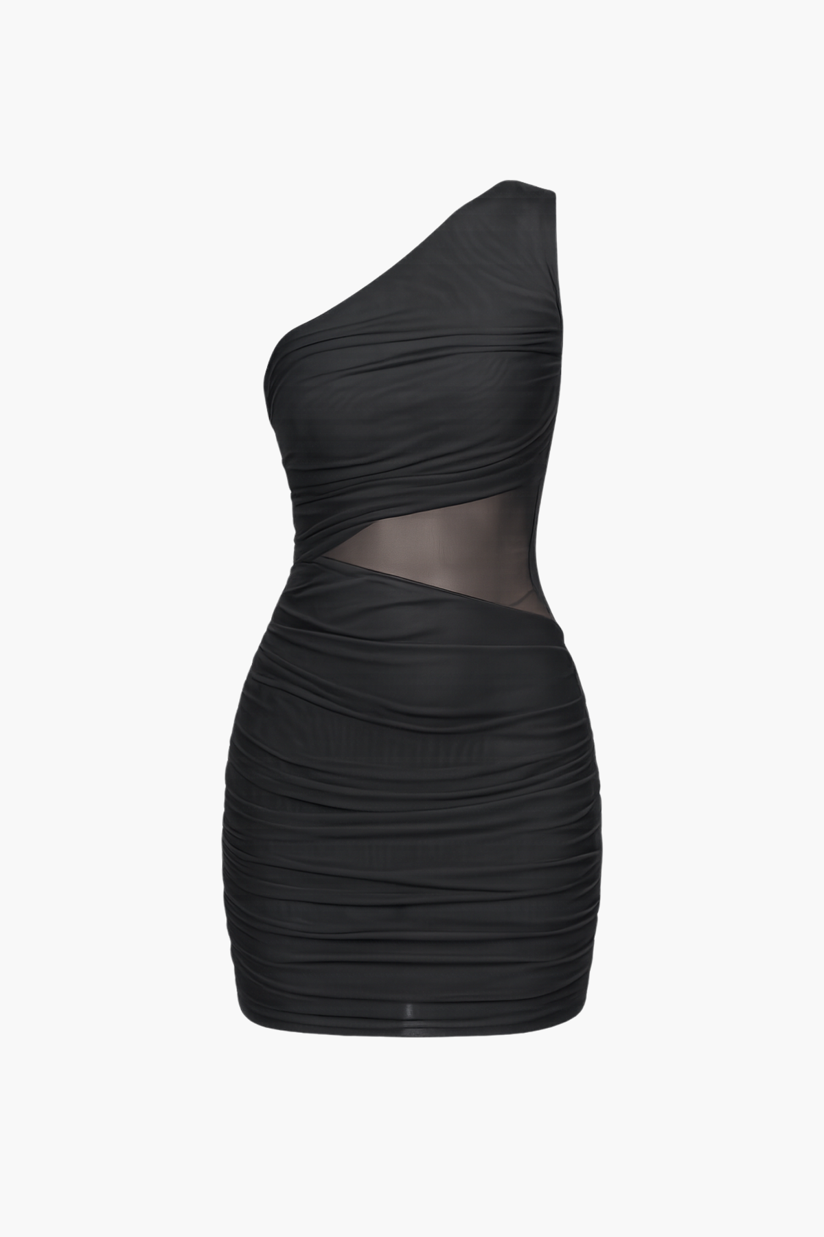 Jade Mesh Ruched Mini Dress - honey