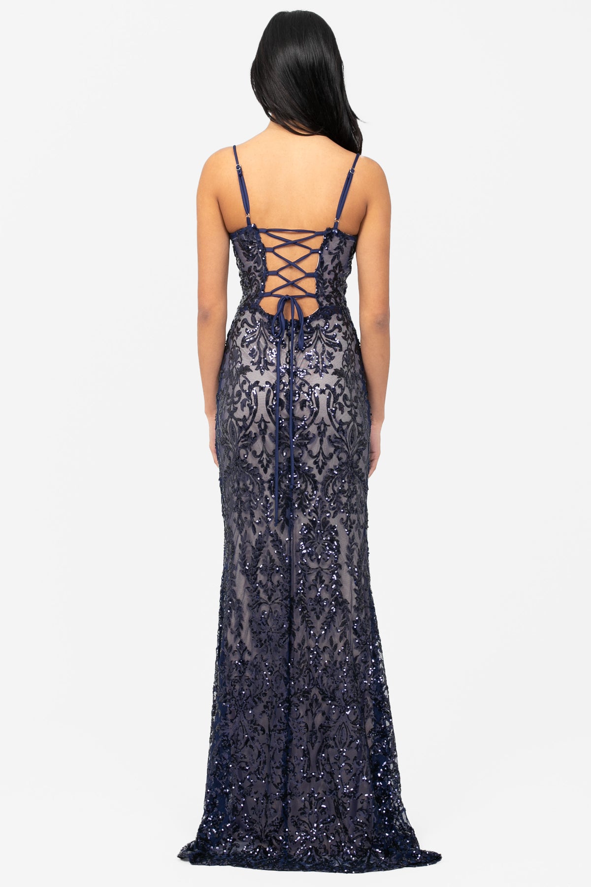 Gianna Floral Sequin Maxi Dress - honey