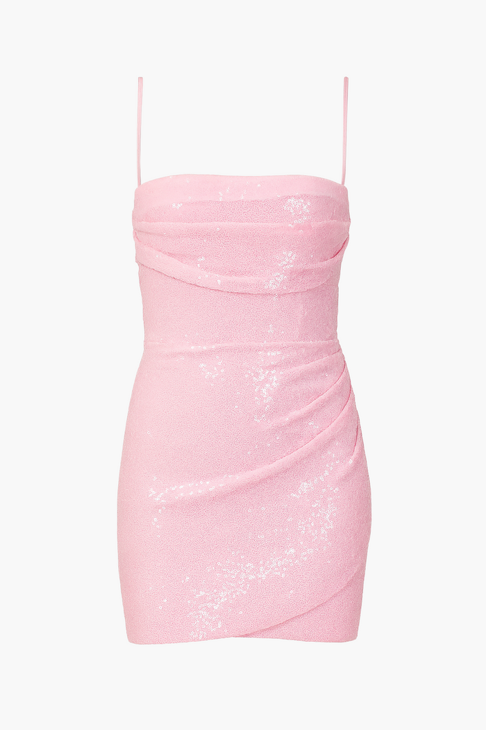 Jazzy Bustier Sequin Mini Dress - honey