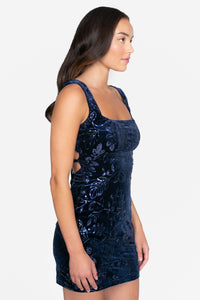 Carly Floral Sequin Embellished Mini Dress