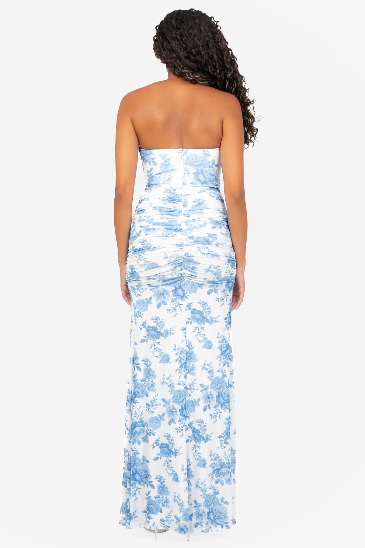 Alessia Corset Floral Ruched Maxi Dress