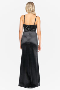 Larissa Corset Sequin Satin Maxi Dress