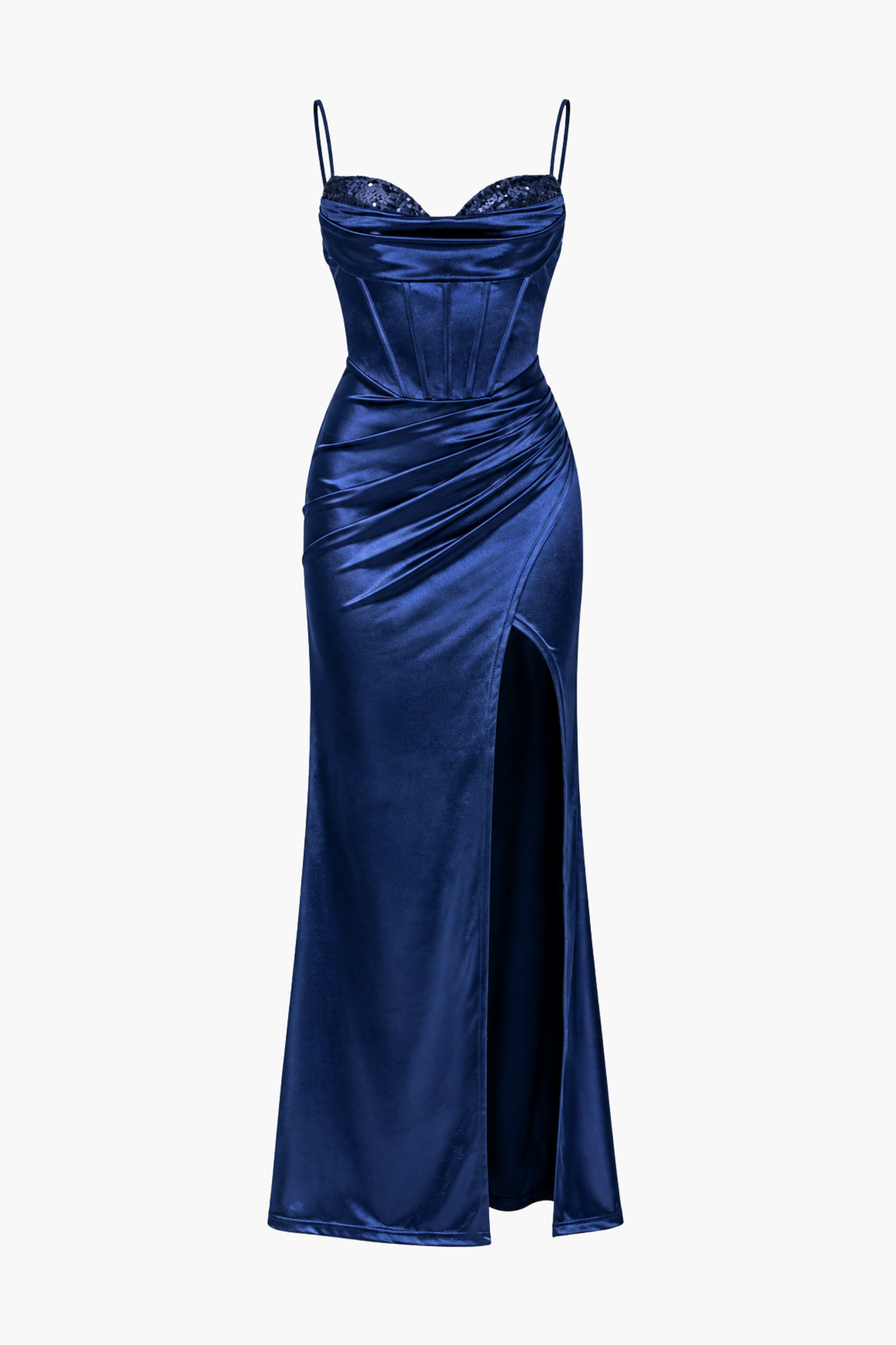 Larissa Corset Sequin Satin Maxi Dress
