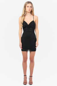 Elisa Embellished Mesh Mini Dress