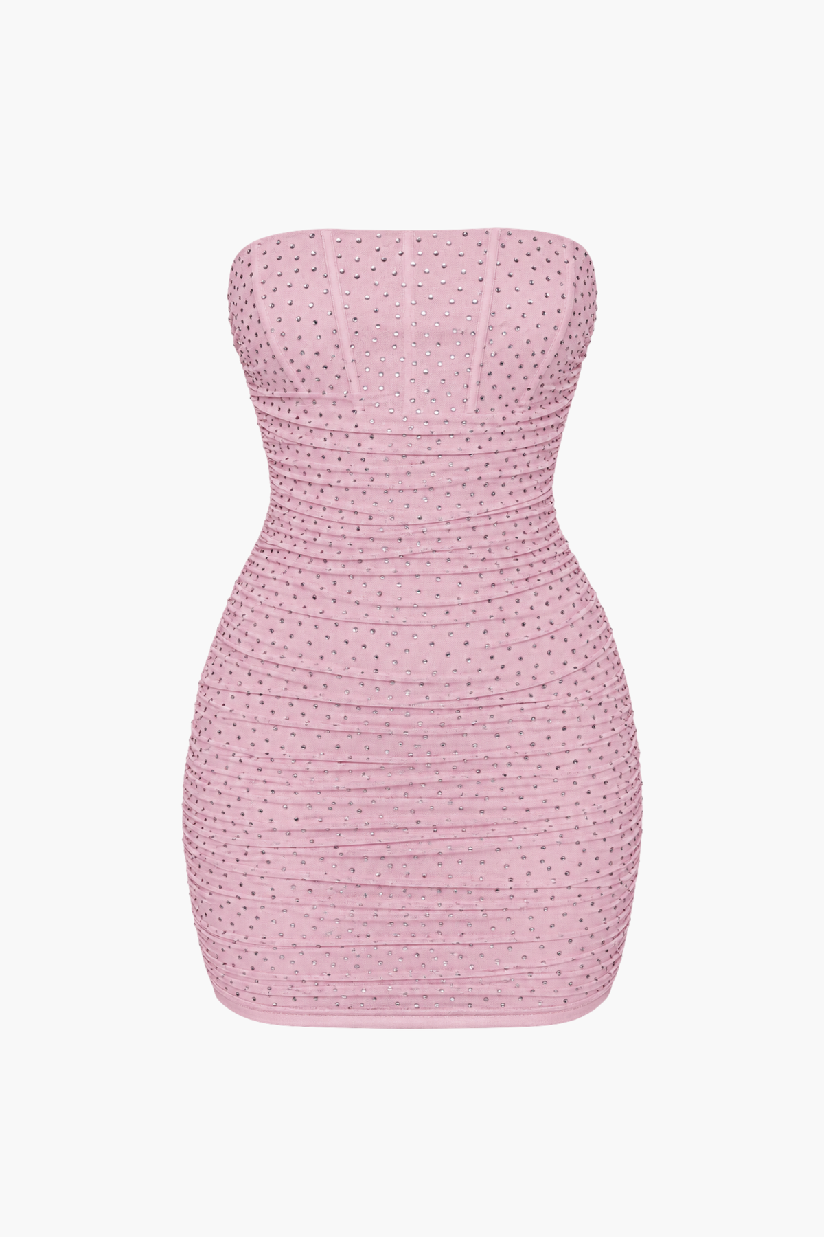 Raina Rhinestone Ruched Mini Dress