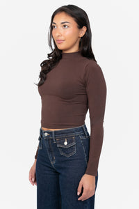 C'est Moi® Longsleeve Crop Mock Neck Top