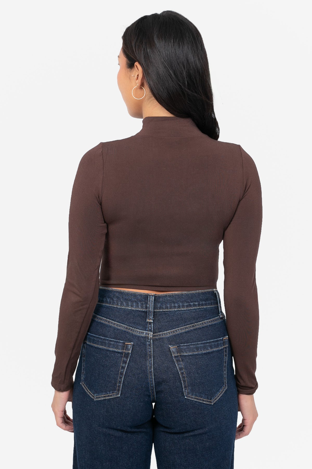 C'est Moi® Longsleeve Crop Mock Neck Top