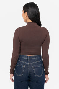 C'est Moi® Longsleeve Crop Mock Neck Top