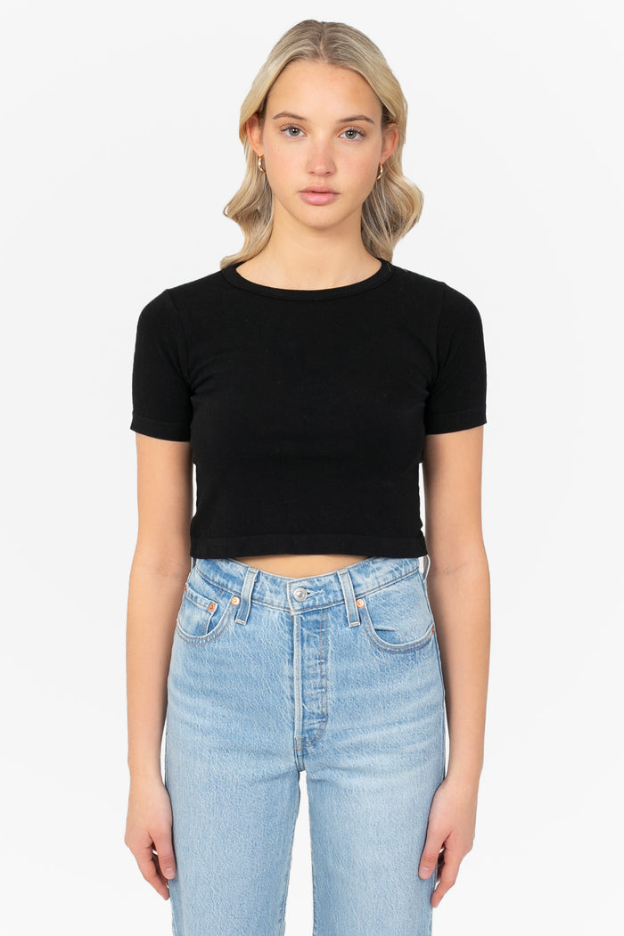 C'est Moi Bamboo Short Sleeve Crop Top