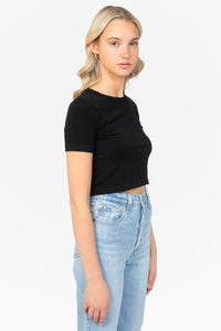 C'est Moi Bamboo Short Sleeve Crop Top