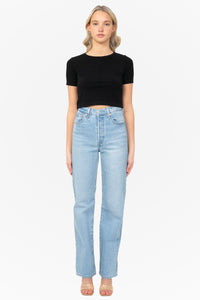 C'est Moi Bamboo Short Sleeve Crop Top