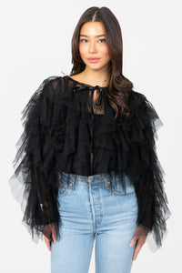 Jackie Ruffle Jacket - honey