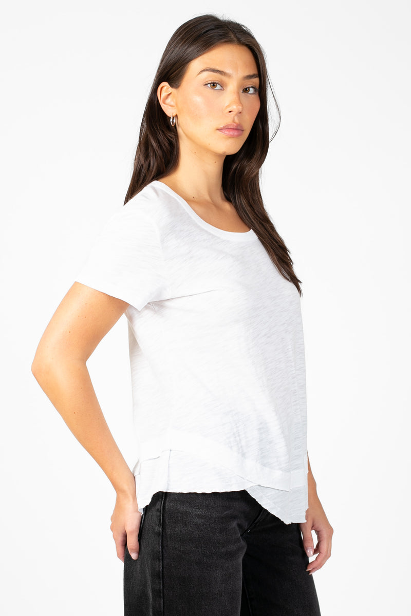 Ava Slub Jersey Mock Layer T-Shirt - honey