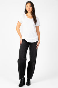 Ava Slub Jersey Mock Layer T-Shirt - honey