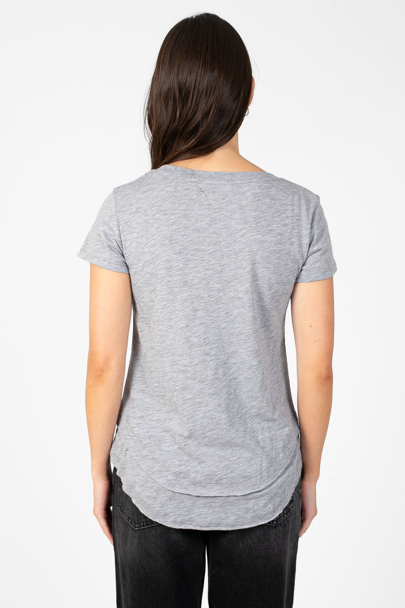 Ava V-Neck Mock Layer T-Shirt - honey