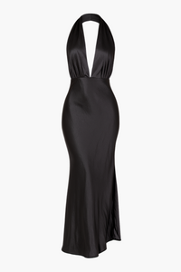 Serenity Halter Neck Maxi Dress - honey