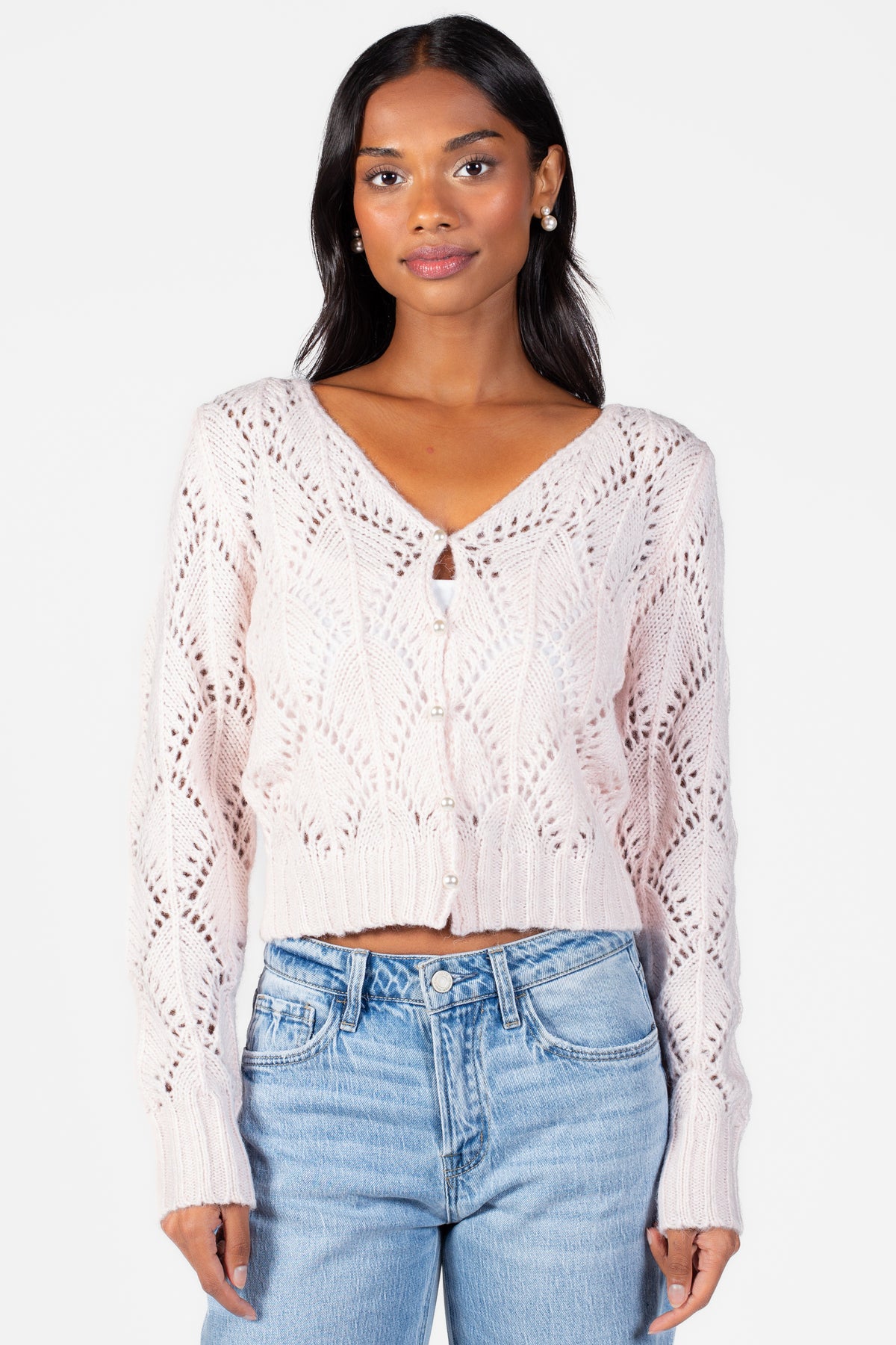 Naomi Pointelle Cardigan - honey