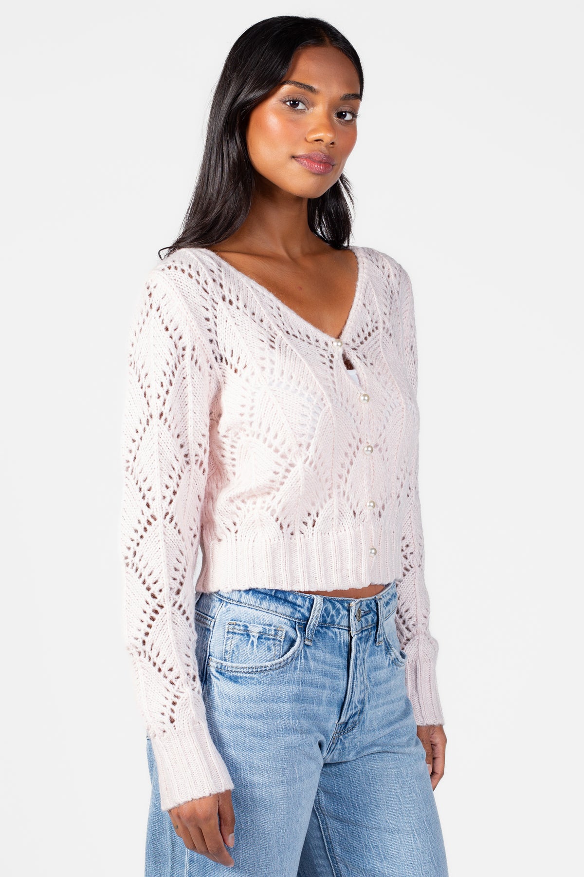 Naomi Pointelle Cardigan - honey