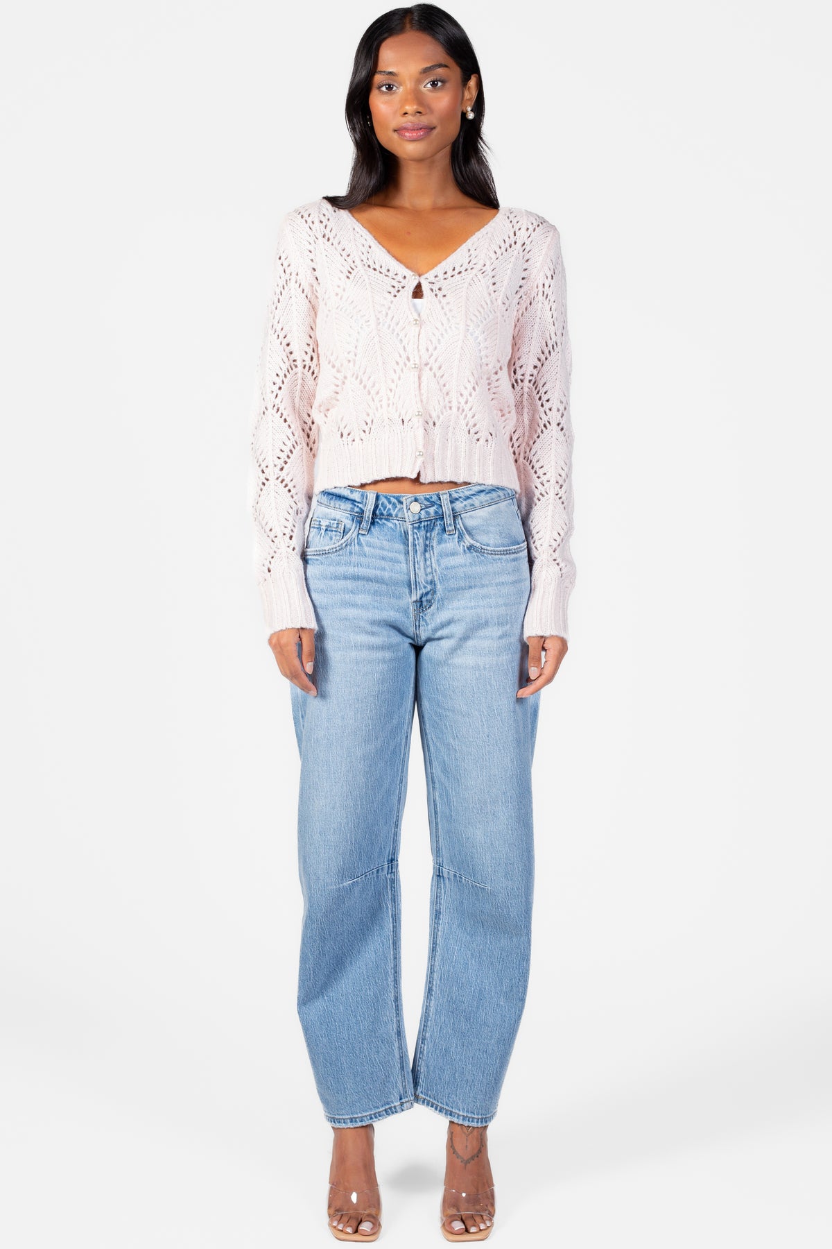 Naomi Pointelle Cardigan - honey