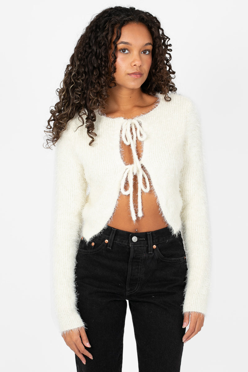 Anora Bow Cardigan - honey