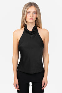 Loren Satin Draped Blouse
