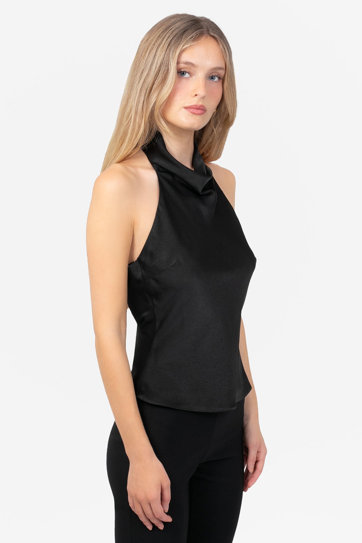 Loren Satin Draped Blouse