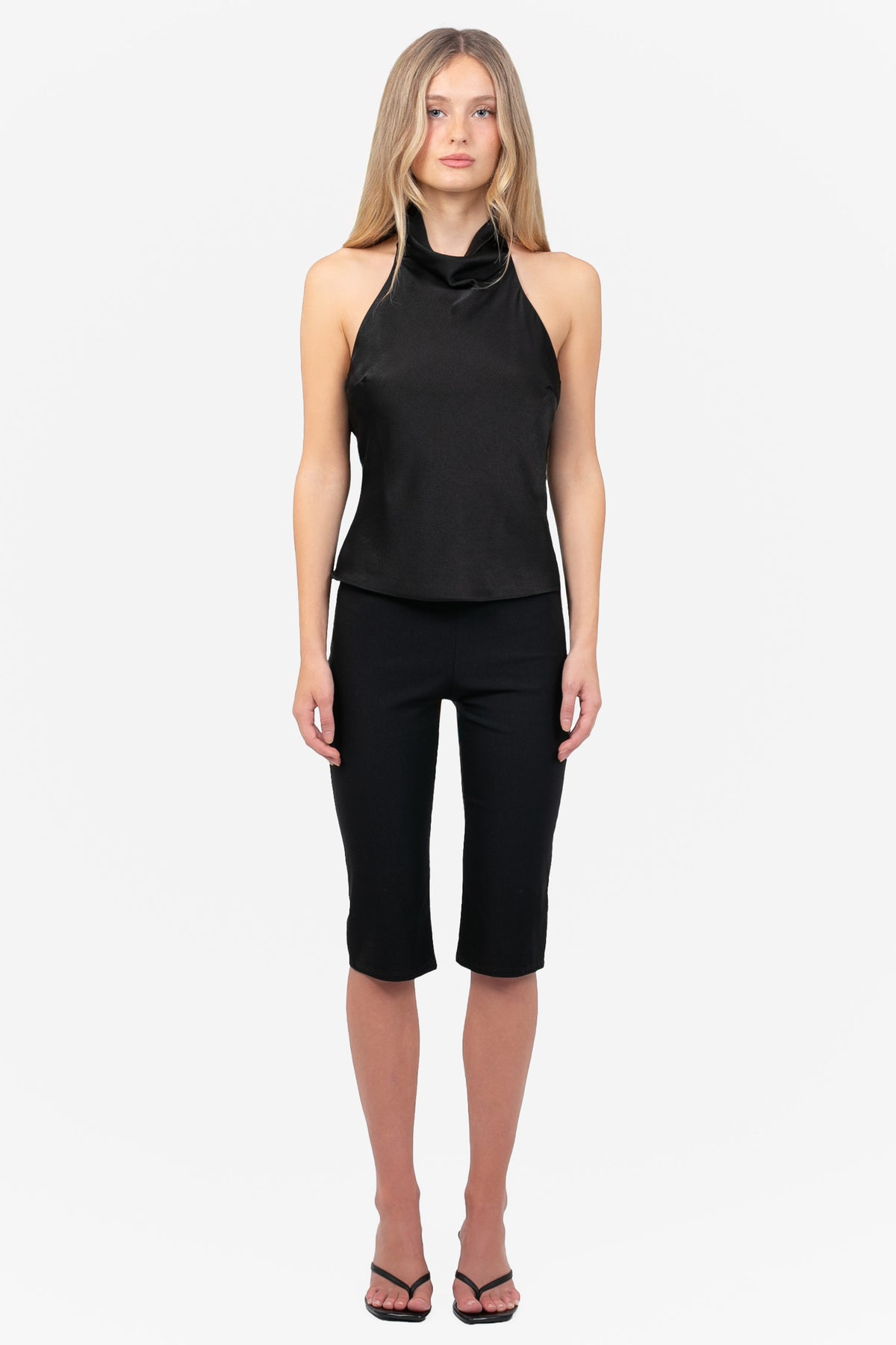 Loren Satin Draped Blouse