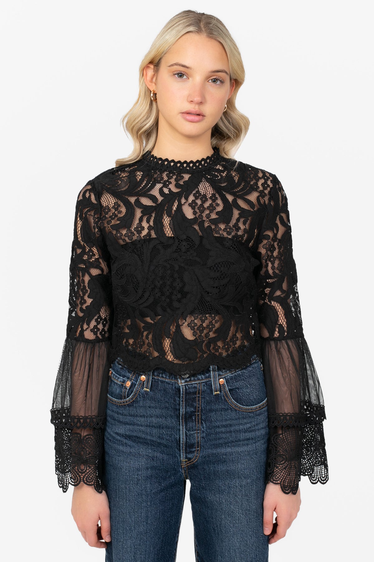 Addison Lace Bell Sleeve Blouse