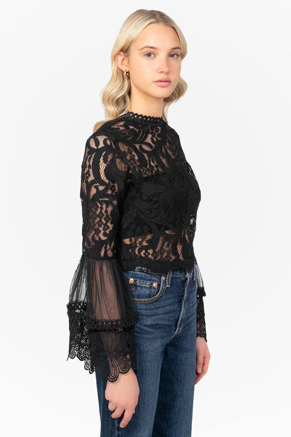 Addison Lace Bell Sleeve Blouse