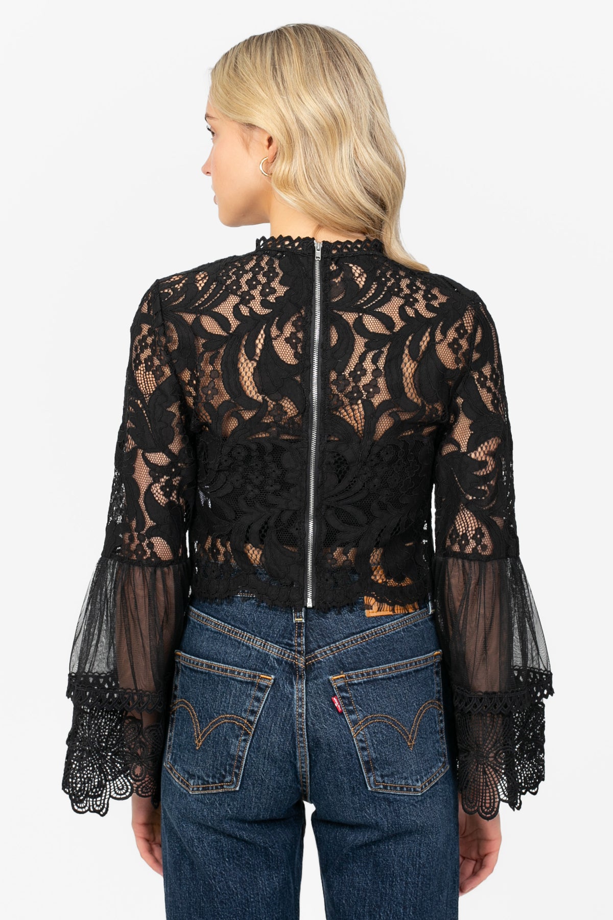 Addison Lace Bell Sleeve Blouse