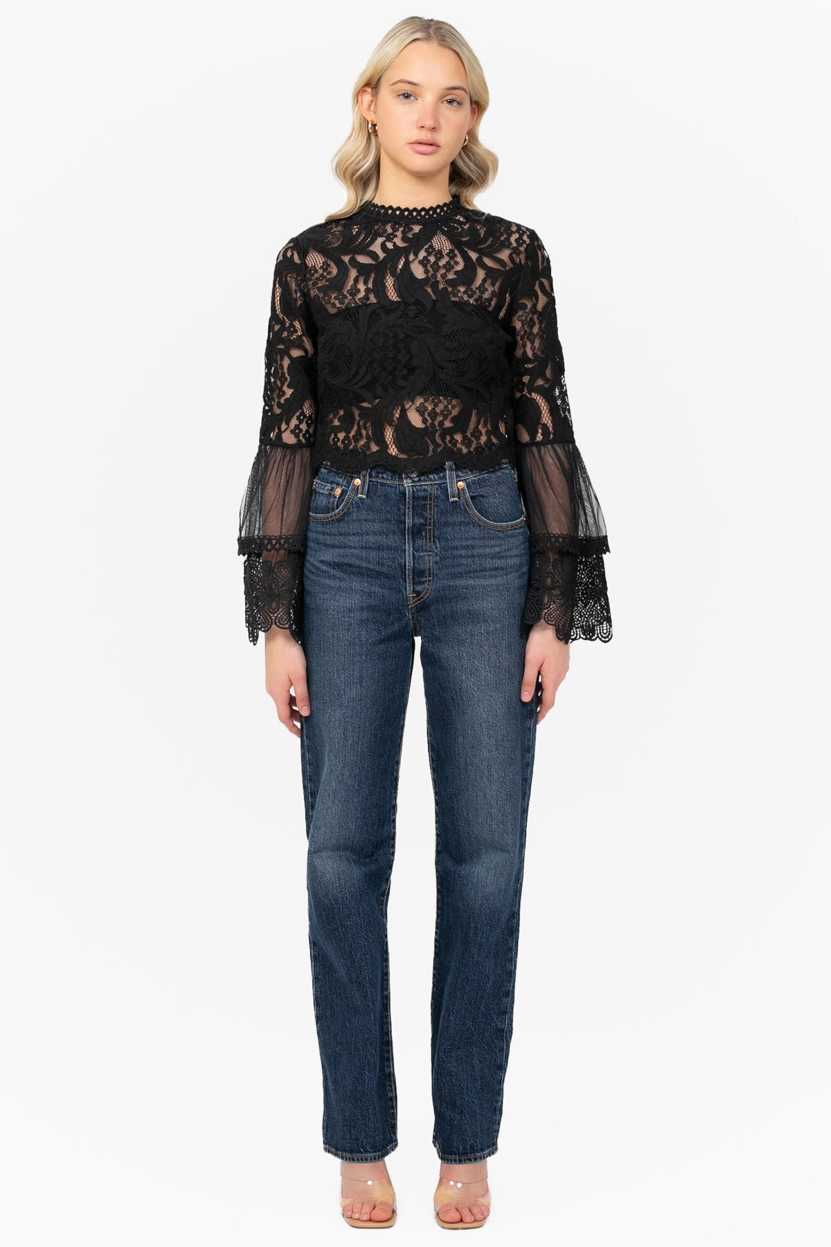 Addison Lace Bell Sleeve Blouse