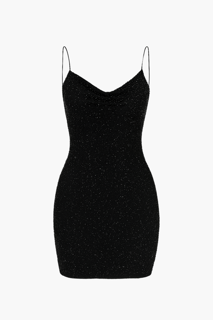 Danica Pearl Beaded Embellished Mini Dress - honey