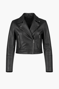 The Icon Moto Cropped Jacket - honey