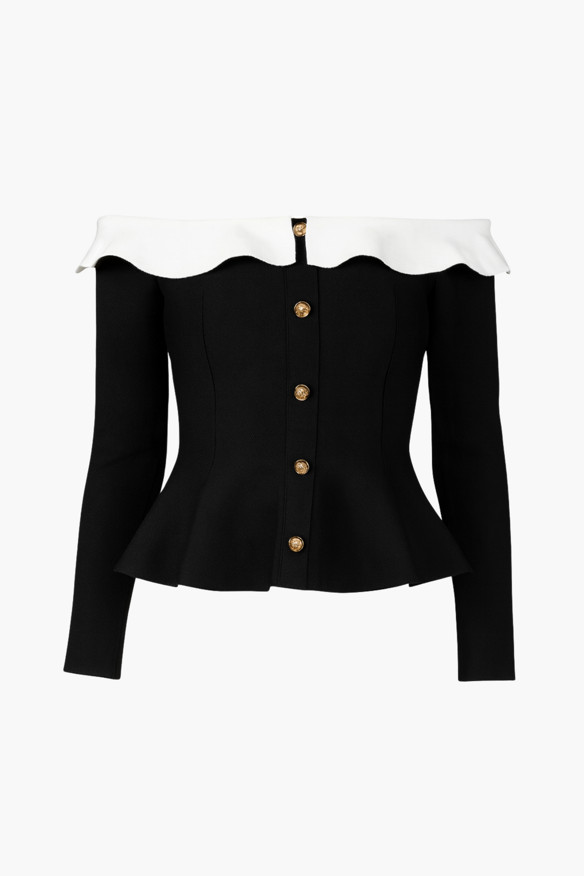 Felicity Contrast Peplum Sweater - honey