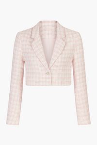 Althea Jewel Button Tweed Crop Blazer - honey