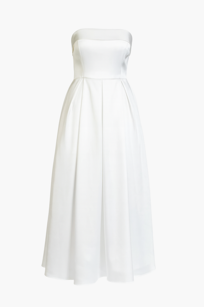 Marcella Tube Satin Midi Dress - honey