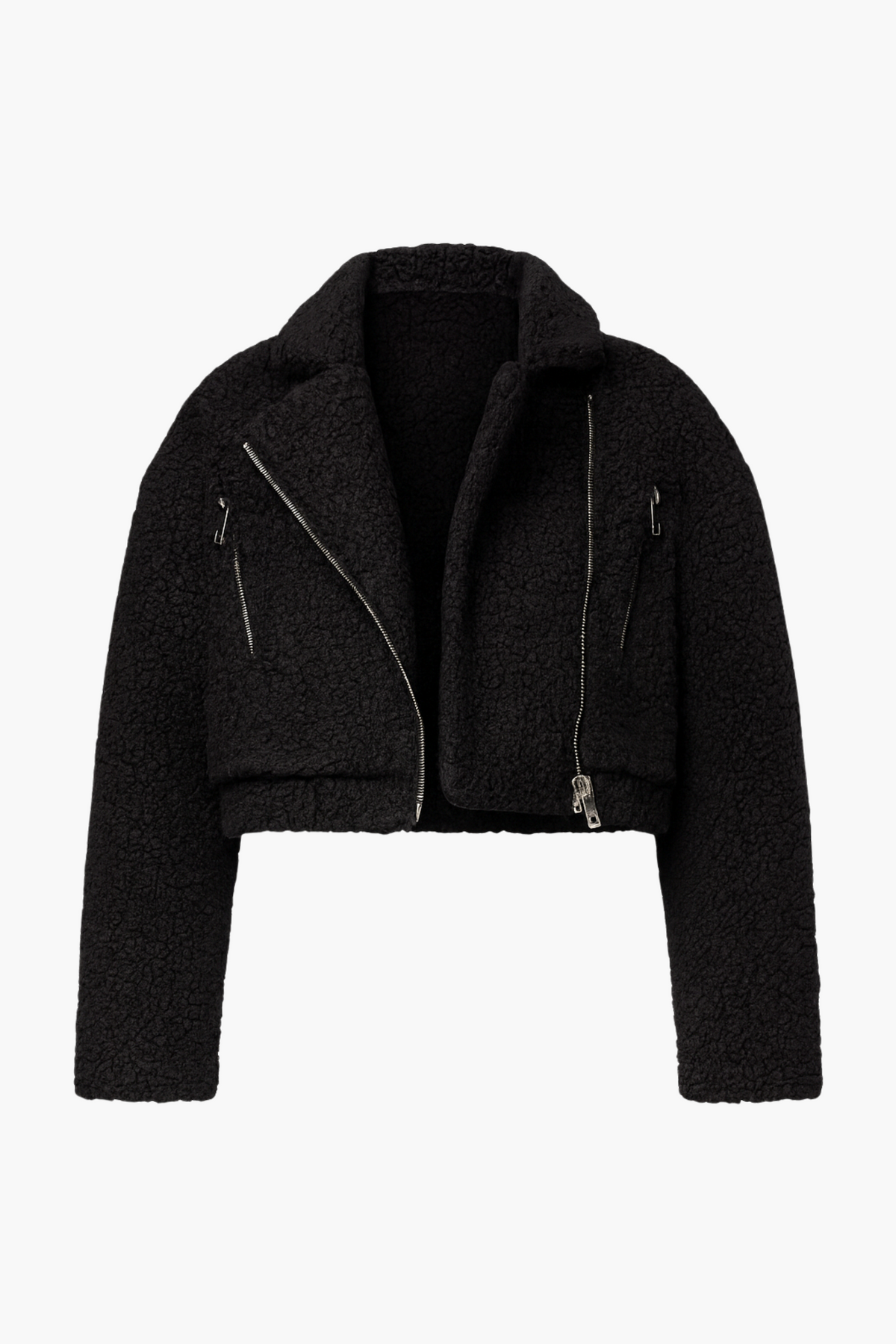 Honey Teddy Crop Moto Jacket - honey