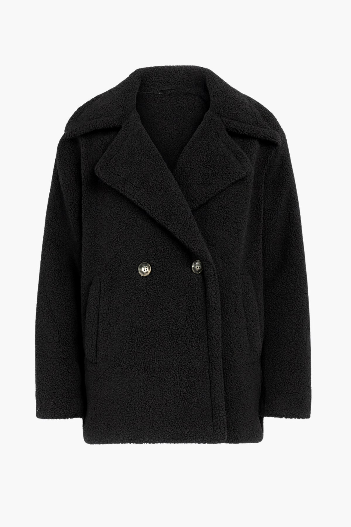 Maia Collared Button Up Teddy Coat - honey