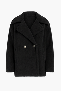 Maia Collared Button Up Teddy Coat - honey