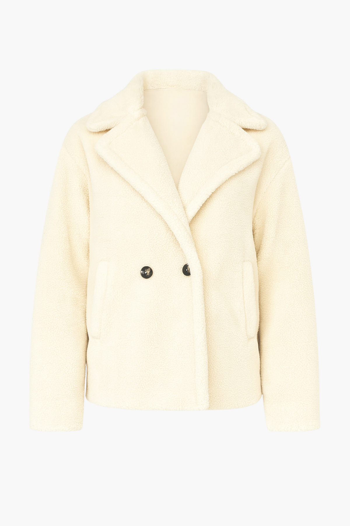 Maia Collared Button Up Teddy Coat - honey