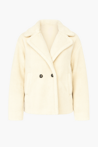 Maia Collared Button Up Teddy Coat - honey