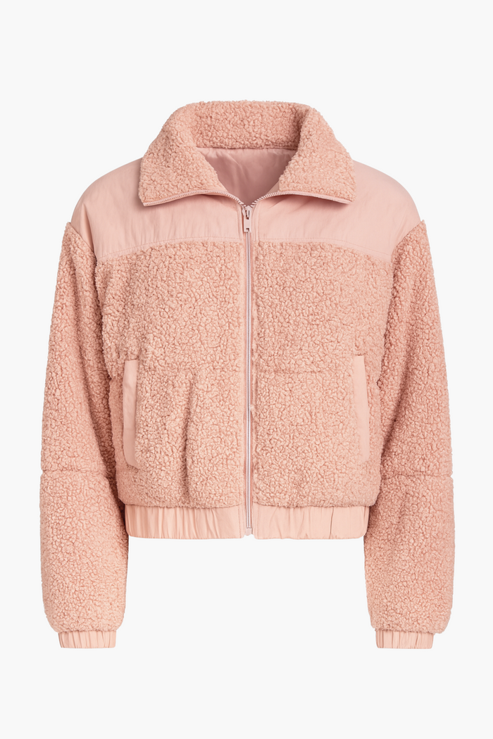 Fluffy Clouds Teddy Puffer Jacket - honey