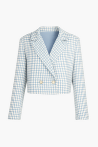 Phoebe Houndstooth Cropped Jacket - honey