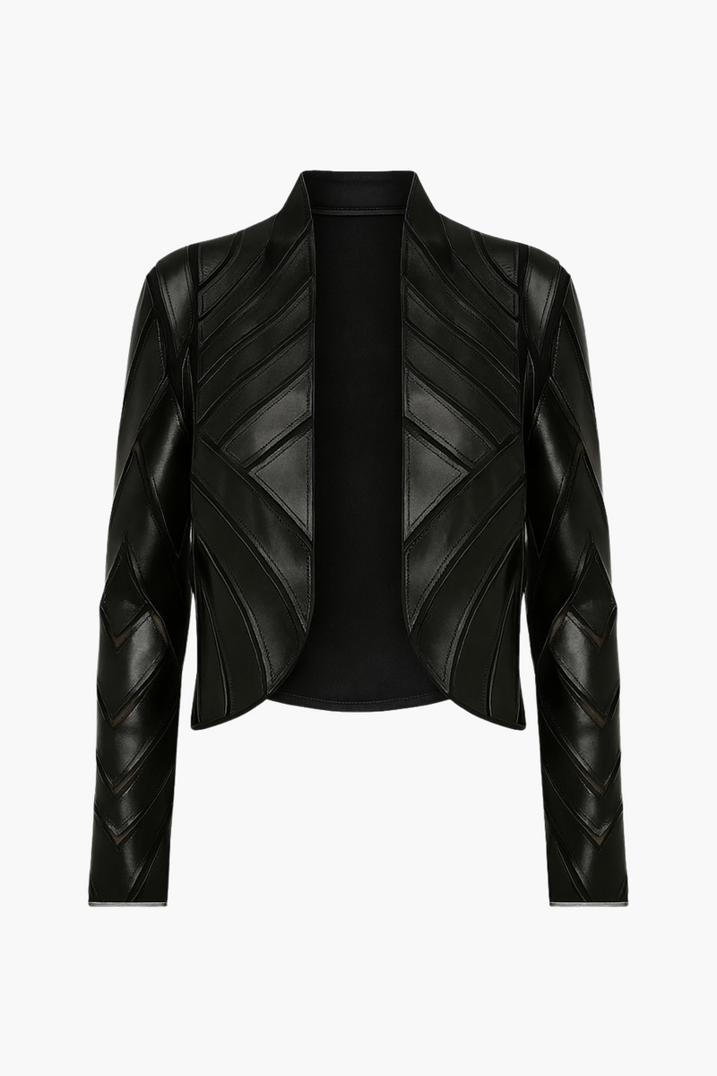 Noir Mesh Vegan Leather Jacket - honey