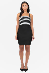 Vallie Striped Bandage Mini Dress