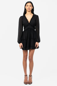 Mackenzie Ruffle Trim Mini Dress - honey