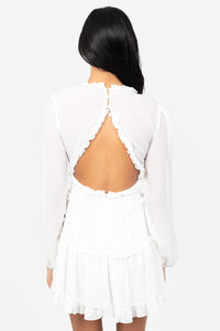 Mackenzie Ruffle Trim Mini Dress - honey